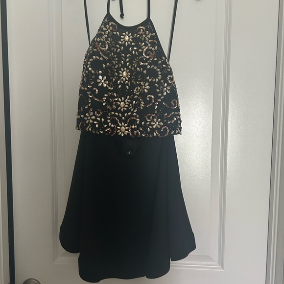 Homecoming Embellished Black and Gold two piece formal attire - Picture 6 of 6